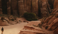 un hombre observando que grande esta el gran cañon